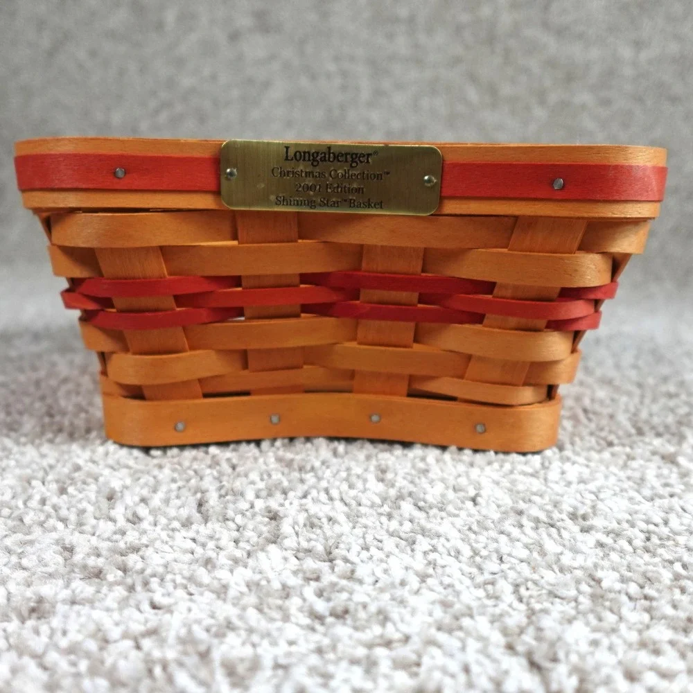 Longaberger 2001 Christmas Collection Shining Star Basket Red Holiday Decor